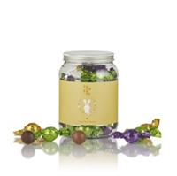 Cocoture Chokoladekugler i lilla, solgul & lysegrøn i plastbøtte 500 g MÆNGDERABAT